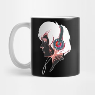 Girl with headphones Mug